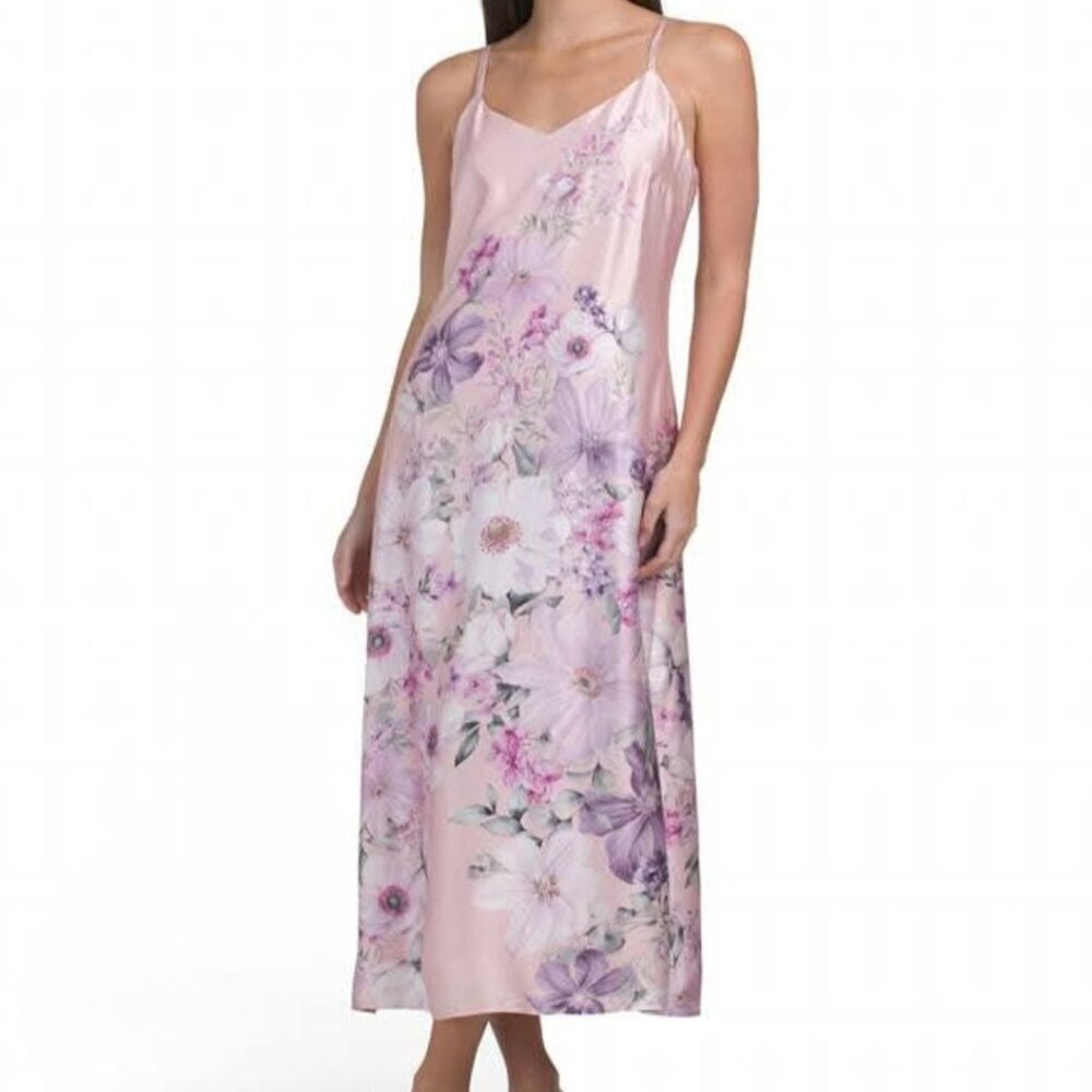 Rachel Zoe Floral Pink & Purple Floral Slip Dress Size M